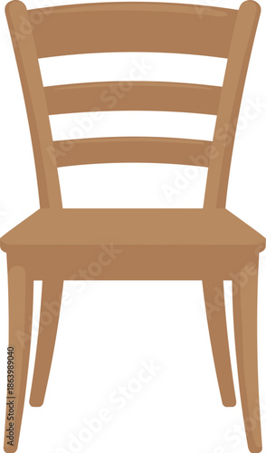 Wooden chair illustration, rustic furniture artwork, traditional seating design, natural wood grain texture, classic home decor element, simple interior furnishing, sturdy structure