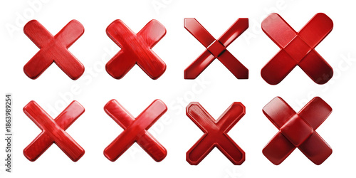 Red Cross Symbols on Black Background, PNG collection, set bundle, isolate on transparent or white background