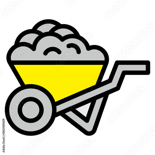 Wheelbarrow  Icon Element For Design