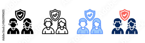 Adult Segment icon set multiple style collection