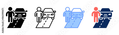 Mobility Level icon set multiple style collection