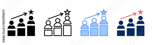 Social Class icon set multiple style collection