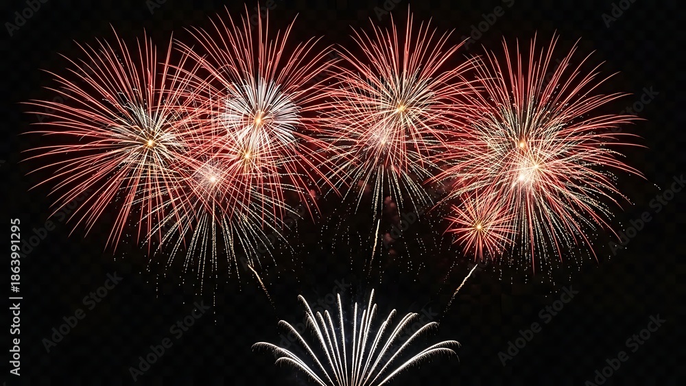 Fototapeta premium Vibrant fireworks display in the night sky