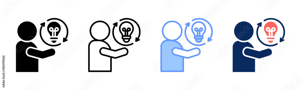 Fototapeta premium Innovation Openness icon set multiple style collection