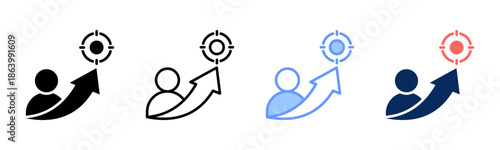 Personal Motivation icon set multiple style collection