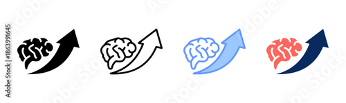 Growth Mindset icon set multiple style collection