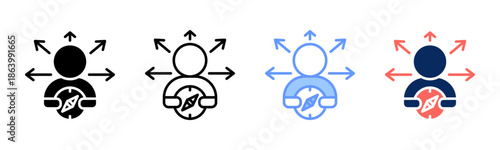 Value Orientation icon set multiple style collection