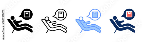 Comfort Seeking icon set multiple style collection