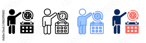 Routine Preference icon set multiple style collection