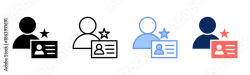 Personal Identity icon set multiple style collection