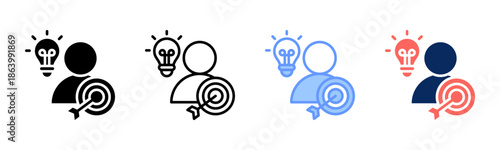 Inner Motivation icon set multiple style collection