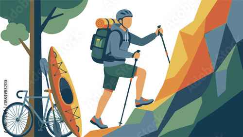 Active lifestyle and outdoor recreation with hiking, cycling, and kayaking