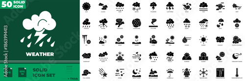 Weather Solid Editable Icons set