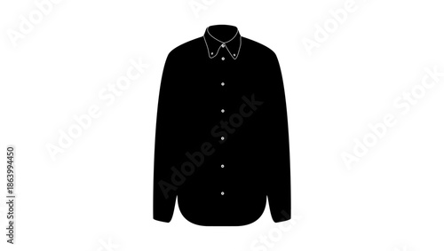 denim shirt symbol, black isolated silhouette