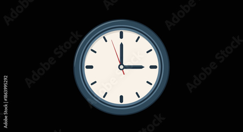 Vintage Wall Clock Illustration Time Management Schedule Deadline Timer Clock Face Retro Design Hour Minute Hand Timekeeping Concept Business Planning