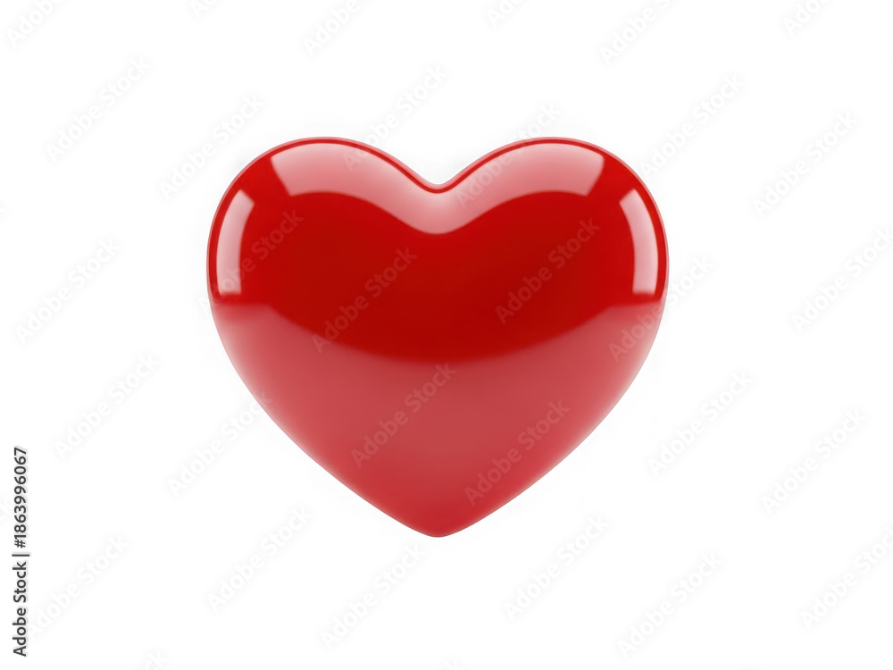 Fototapeta premium Shiny red heart isolated on transparent background