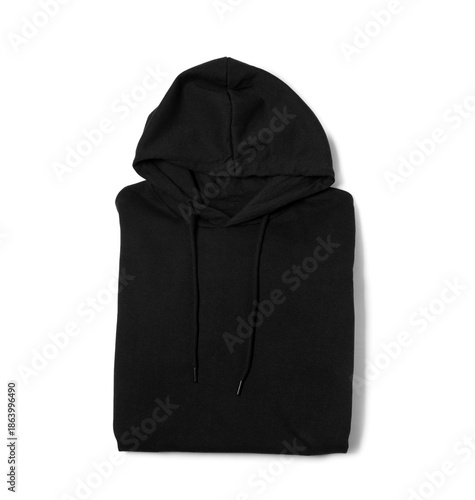 Black hoodie on white backg...