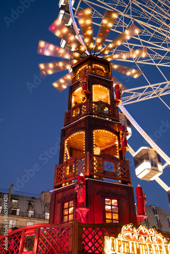 Traditional Christmas Pyramid at Paris Central Christmas Market