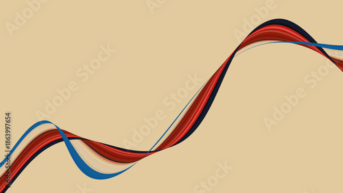Vibrant color swirls with abstract curves and loop ribbons, modern vector illustration for branding and design