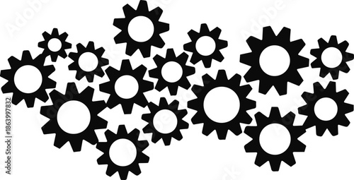gear pattern seamless mechanical background varied sizes