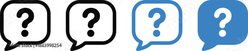 question speech bubble icons for help faq support and interface use