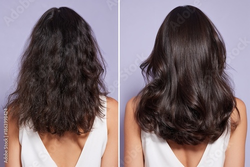 Frizzy to smooth hair transformation — before and after results