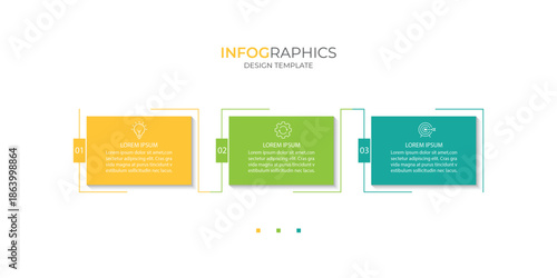 Business infographic template with 3 options, steps or processes. Can be used for workflow layout, diagram, annual report, web design