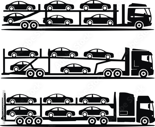 autotransporter side view car carrier silhouettes for logistics use