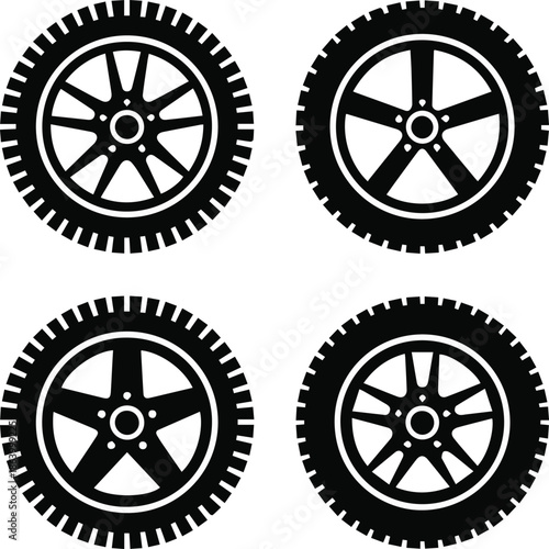 wheel rim collection with five and multi spoke silhouettes