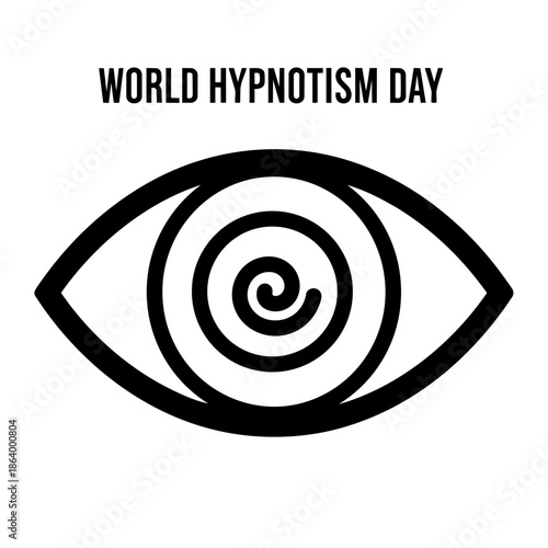 World Hypnotism Day eye symbol with spiral design