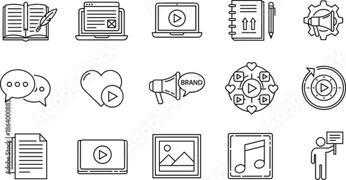 Childcare, Early Education, and Toys line icons set, baby, kids, school bus, teddy bear, blocks, parent, cradle, and playtime symbols.