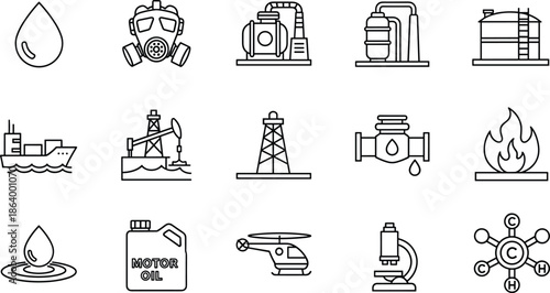 Clean Energy and Renewable Power line icons set, solar panel, wind turbine, dam, ecology, footprint, recycling, and sustainable technology.