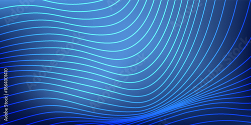 Abstract blue abstract background with a soft curve modern art