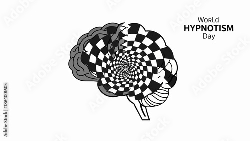 World Hypnotism Day brain awareness with hypnotic spiral effect