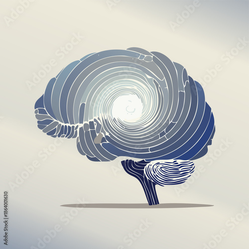 Stylized tree with swirling blue and white lines in creative design
