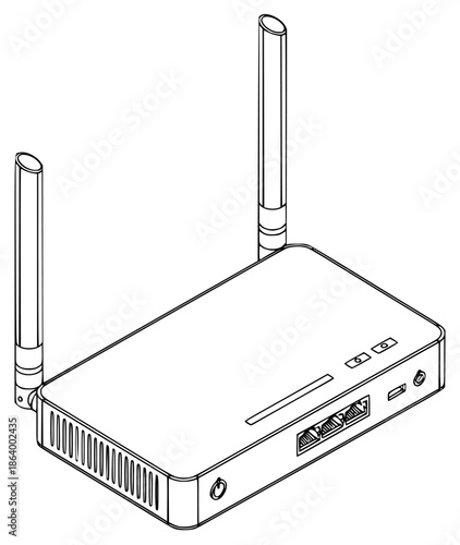 a wireless router with an antenna on a , antenna, icon, against transparent background