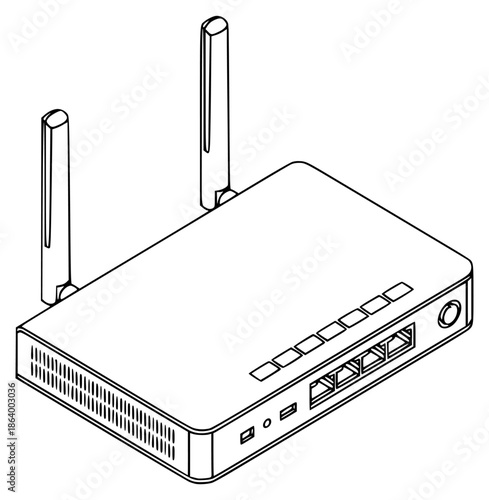 a wireless router with an antenna on a , antenna, black, icon, against transparent background