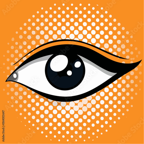 Collage Surréaliste d'Yeux sur Fond Orange