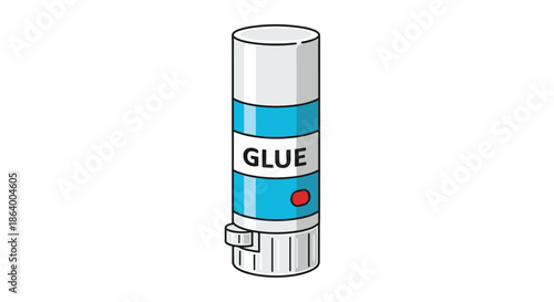 Office glue stick in a blue and white container with a red twist base serves as a essential tool for school and craft projects.