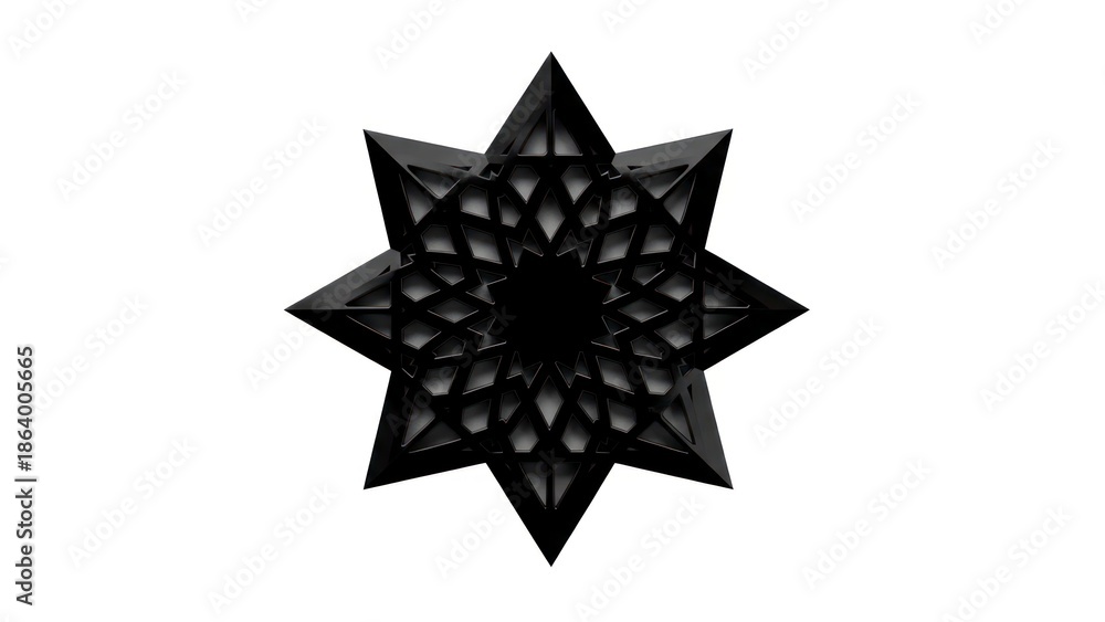 Obraz premium Black star shaped metal object.