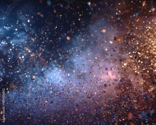 Colorful sparkles create a mesmerizing effect.