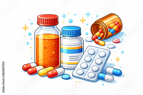 Colorfull pills and capsules