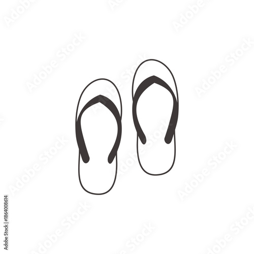 simple flip-flops symbol realistic icon vector