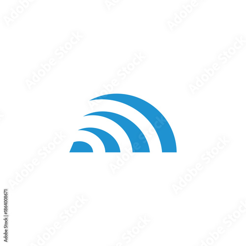 stripes internet wi-fi signal simple curves logo vector