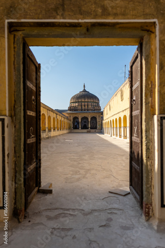 A long courtyard at the Hawa Mahal in Jaipur