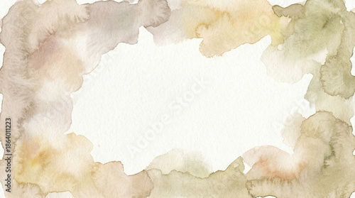 Watercolor frame background with subtle earthy colors