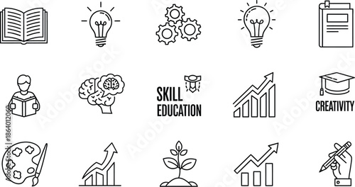 Celebrating Men's Day with Education and Skill Development Icons on Digital Display Board