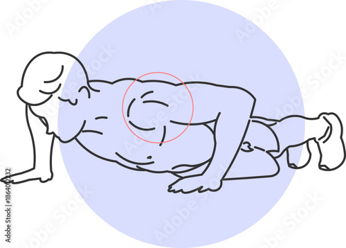 Man practicing calisthenics exercise with push-ups