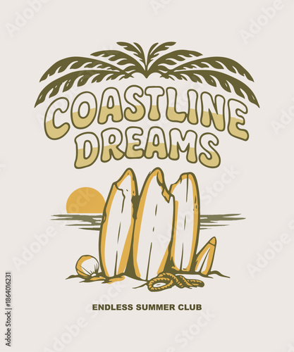 endless summer club t-shirt design 