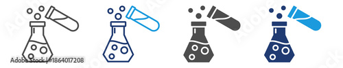 chemical testing icon sheet multiple style